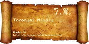 Toronyai Mihály névjegykártya